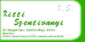 kitti szentivanyi business card
